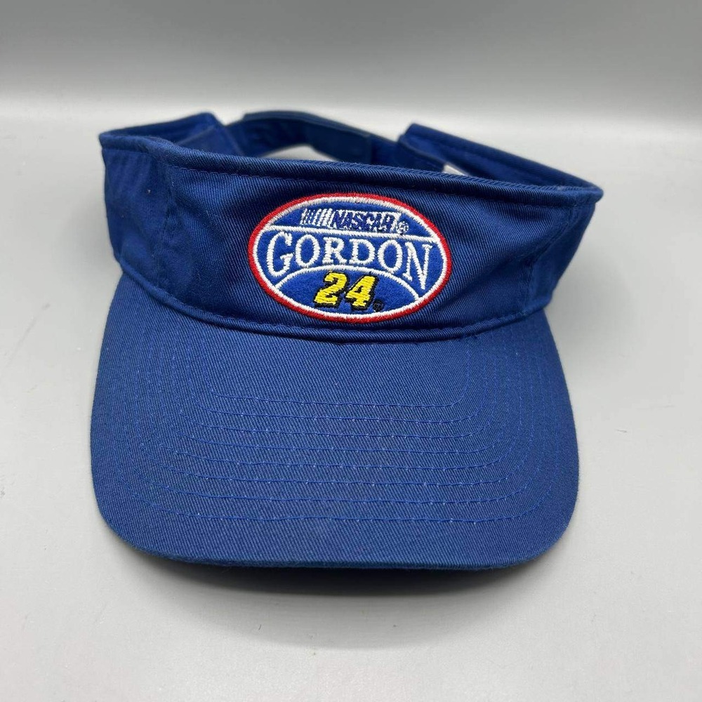 Nascar Gordon 24 Visor Hat Men Blue Chase Authentics Strap Back Cap Cotton